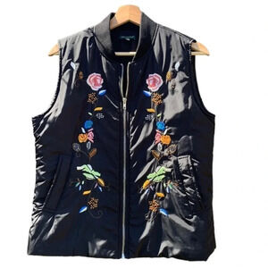 For Cynthia women's PL black embroidered vest